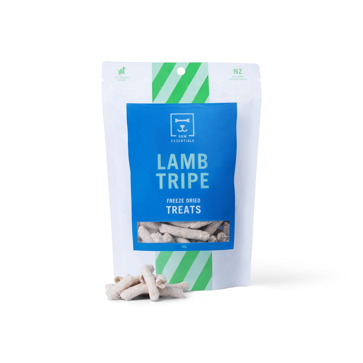 Raw-Essentials-Freeze Dried Lamb Tripe Treats Side By Side